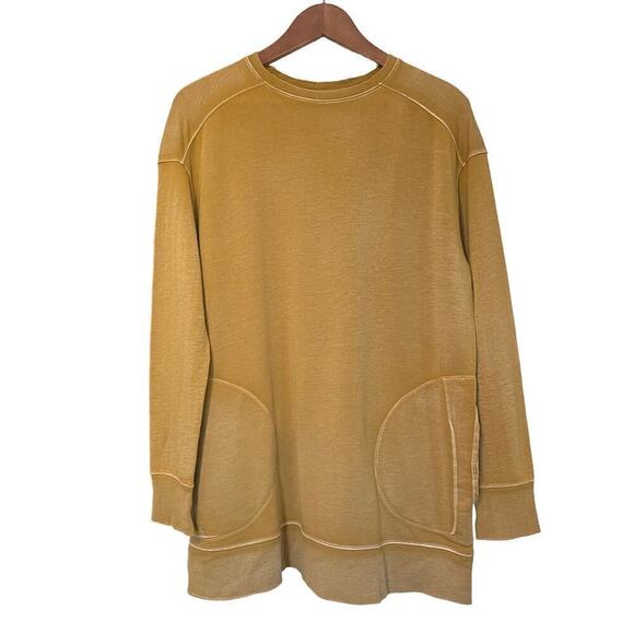 Free People GB 975119105 Oversized Distressed Tan Sweater Size XS - Picture 1 of 8